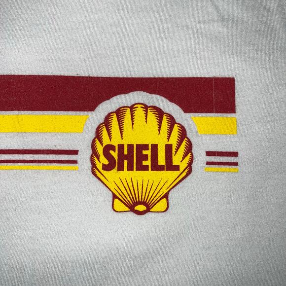 District Womens Perfect Tri T Shirt Graphic Print Shell Gas Station Retro Large - Picture 3 of 7